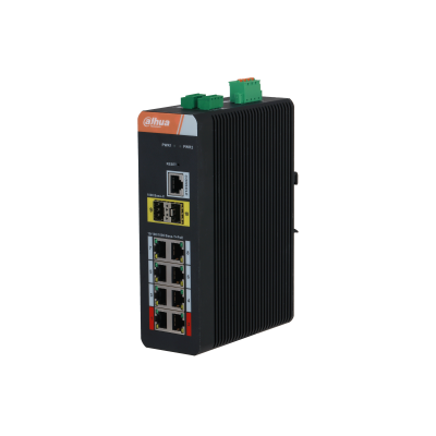 10-Port Managed Industrial Gigabit Switch with 8-Port PoE (Managed)