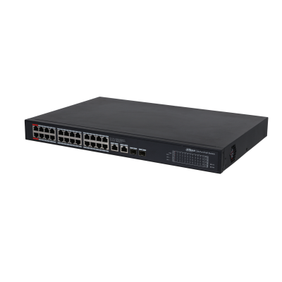 28-Port Unmanaged Gigabit Switch with 24-Port PoE