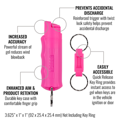 CAMPUS SAFETY PEPPER GEL PINK HARD CASE W/QUICK RE
