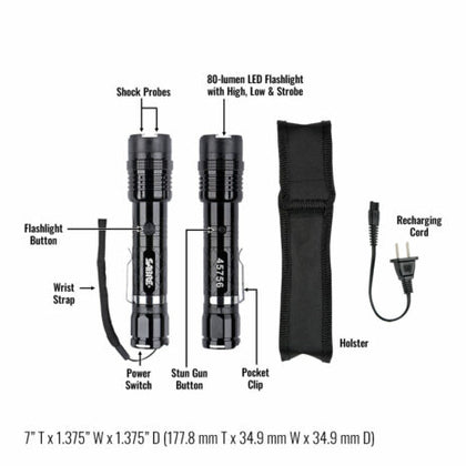 1.139 uC STUN GUN W/FLASHLIGHT & HOLSTER