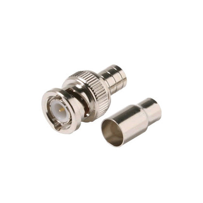 BNC Connector, Male, Crimp. The BNC series is the most commonly used coax connector.