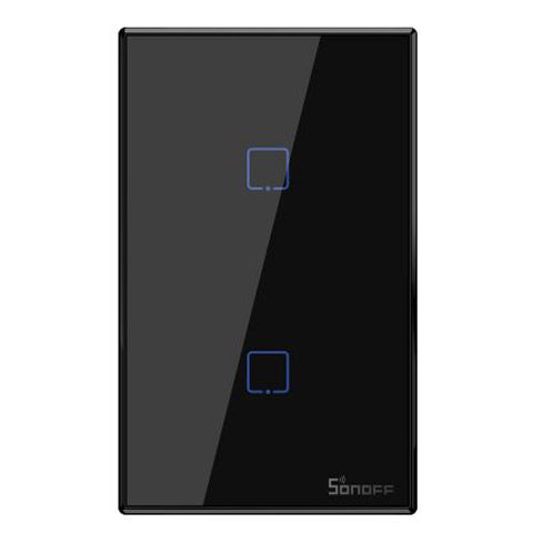 SONOFF Smart Light Switch - Black - 2CH WIFI & RF