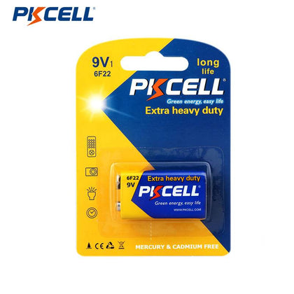 PKCELL 6F22 9V Carbon Battery Extra Heavy Duty Battery