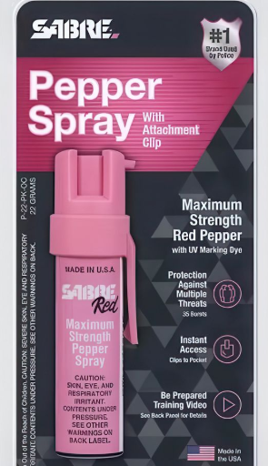 POCKET UNIT W/CLIP PINK PEPPER SPRAY