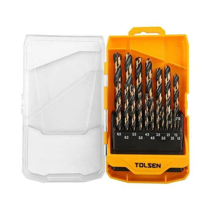 TOL75086 - 19pcs Black & Gold HSS Fractional Straight Shank Jobber Length Drill Bits set (INDUSTRIAL)
